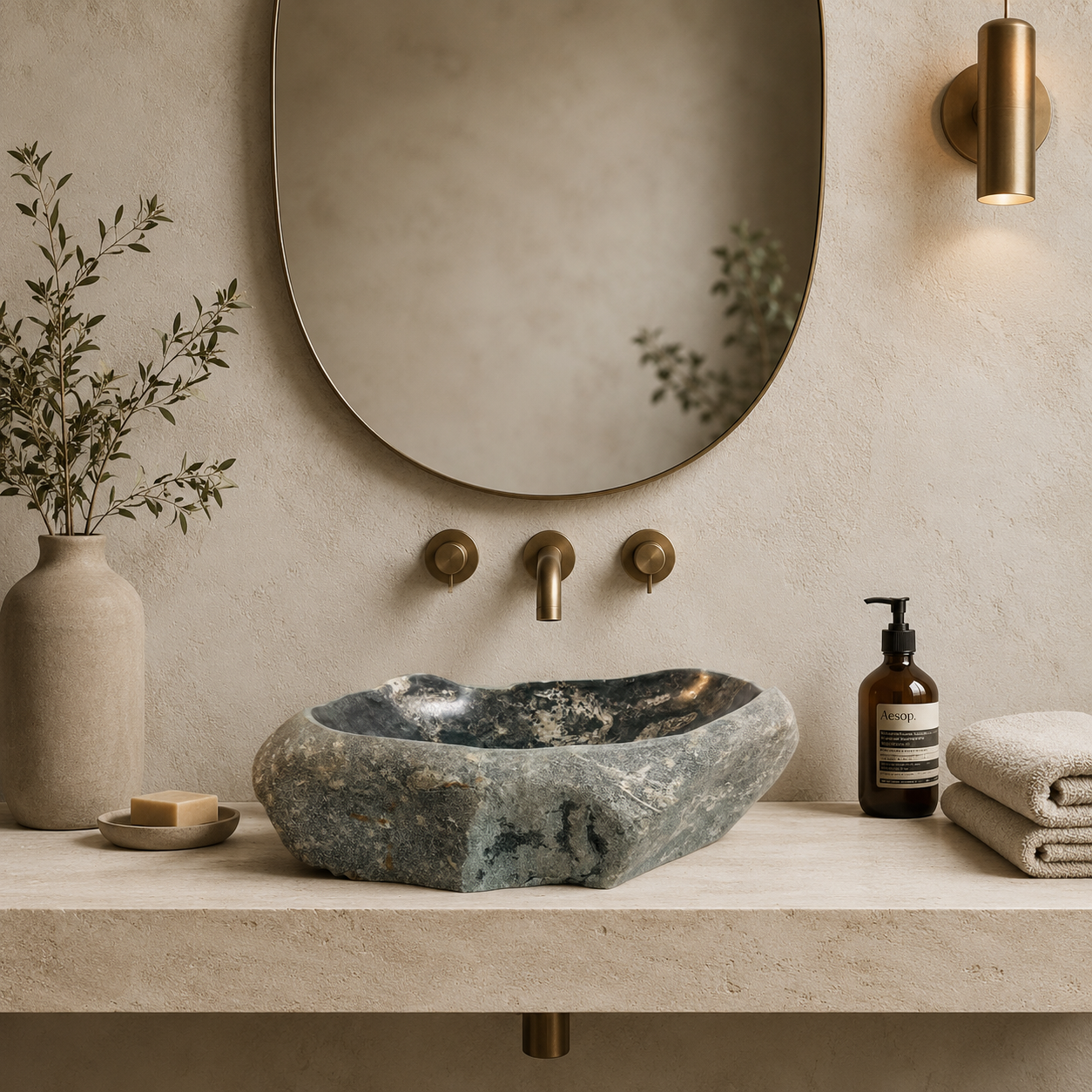 Smoky Quartz Sink - Riverstone