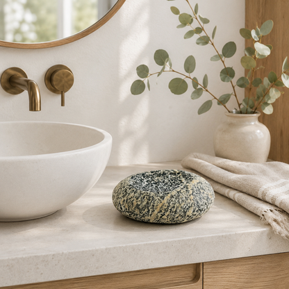 White Dotted Soap Dish - Riverstone