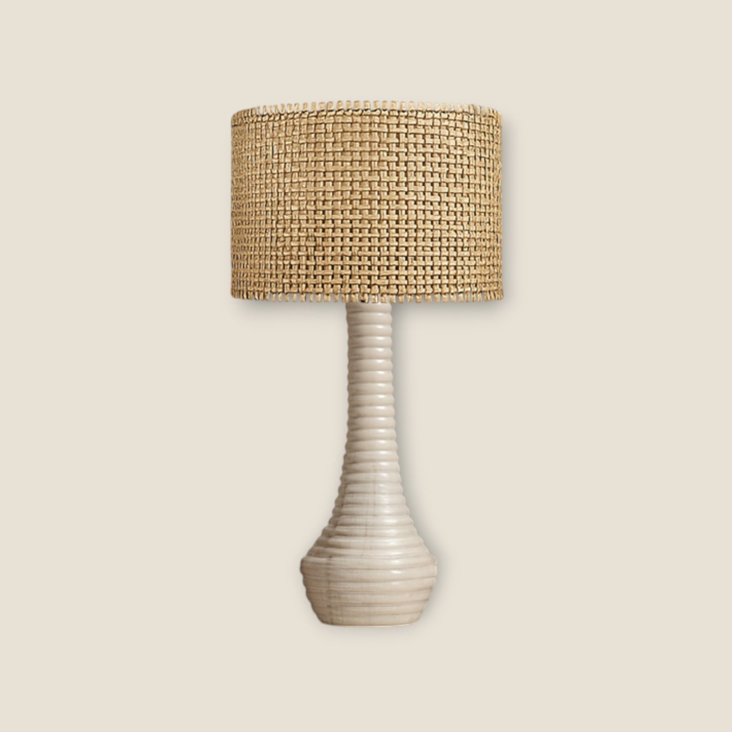 Bulged Striated Lamp - White