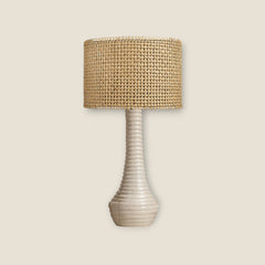 Bulged Striated Lamp - White