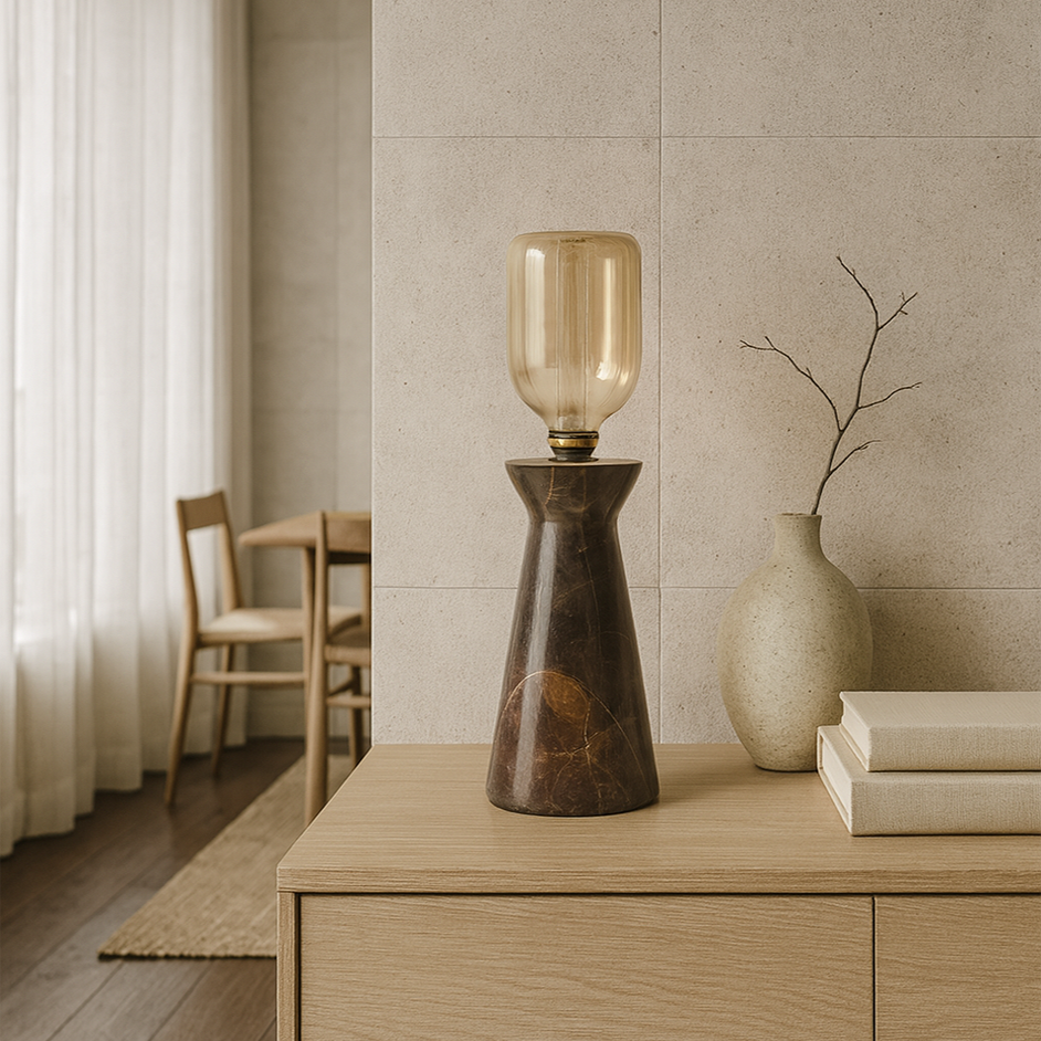 Funnel Table Lamp - Brown