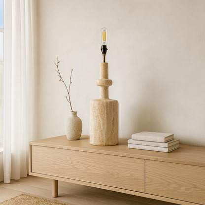 Bottleneck Table Lamp - Travertine