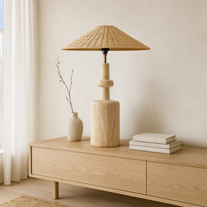 Bottleneck Table Lamp - Travertine