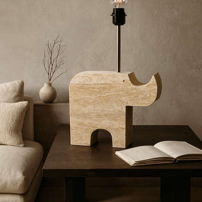 Rhinocerus Lamp - Travertine