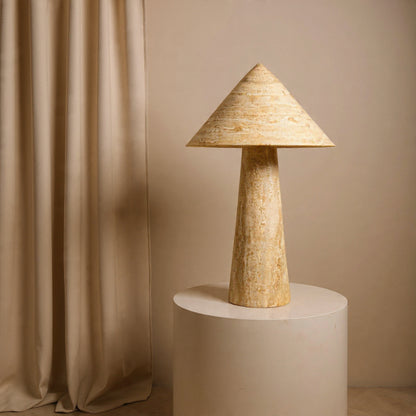 Cone-Head Table Lamp - Travertine