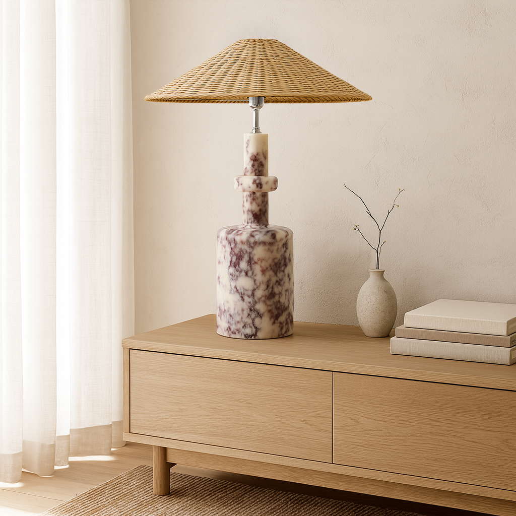 Bottleneck Table Lamp - Red & White