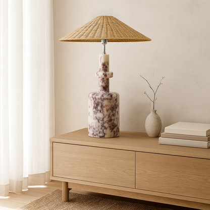 Bottleneck Table Lamp - Red & White