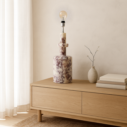 Bottleneck Table Lamp - Red & White