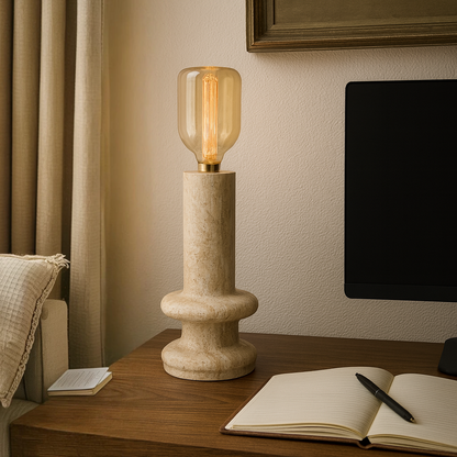 Twin Ring Lamp - Travertine