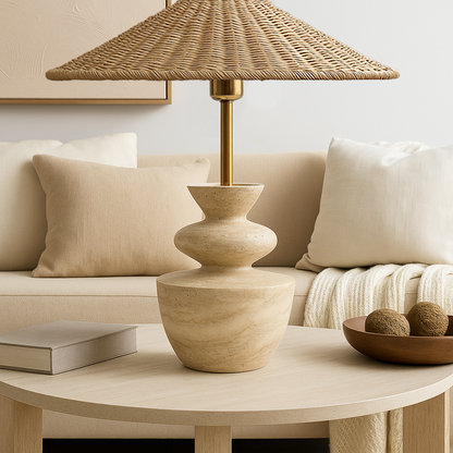 Cairn Table Lamp - Travertine