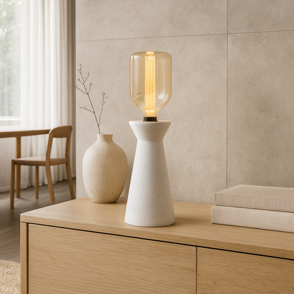 Funnel Table Lamp - White