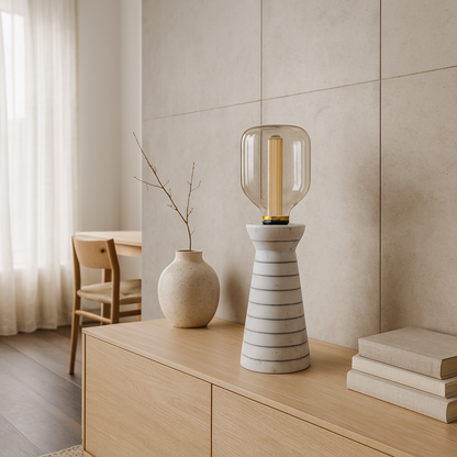 Funnel Table Lamp - Pinstripe