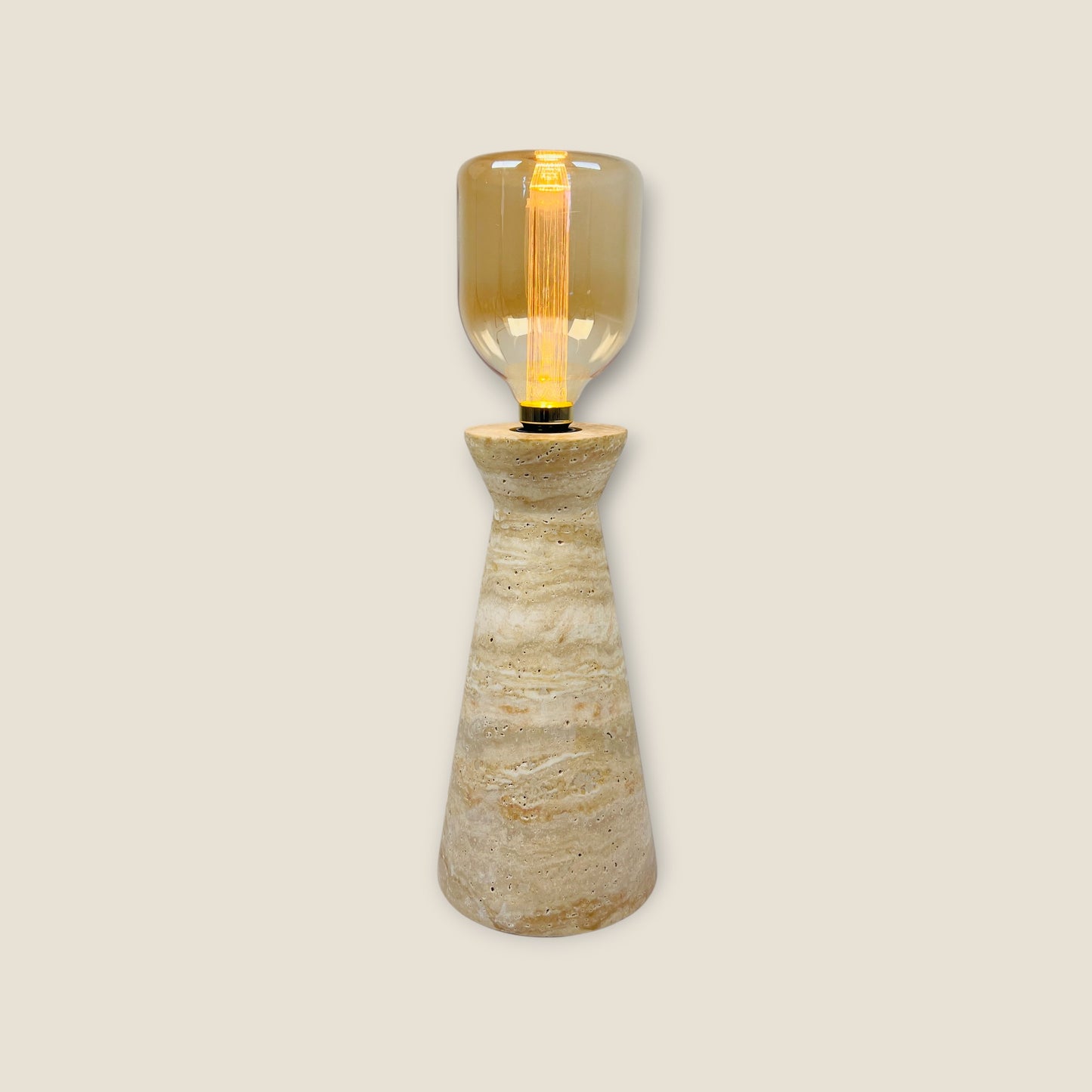 Funnel Table Lamp - Travertine