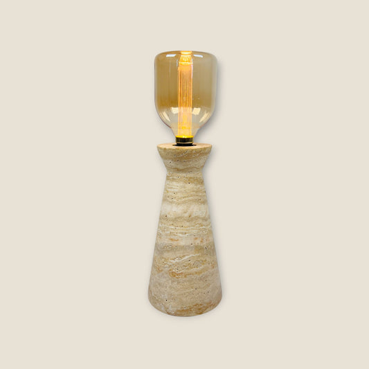 Funnel Table Lamp - Travertine