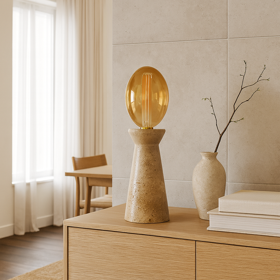 Funnel Table Lamp - Travertine