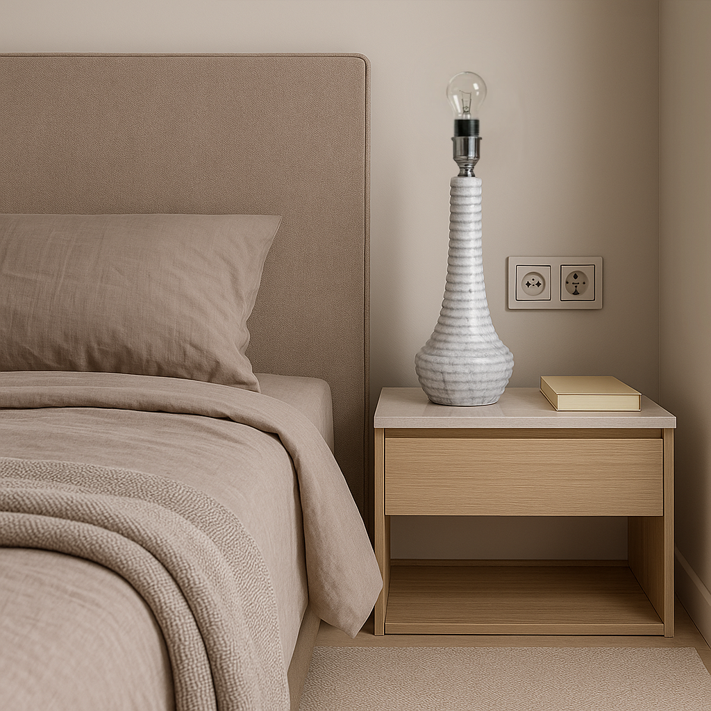 Bulged Striated Lamp - Gray