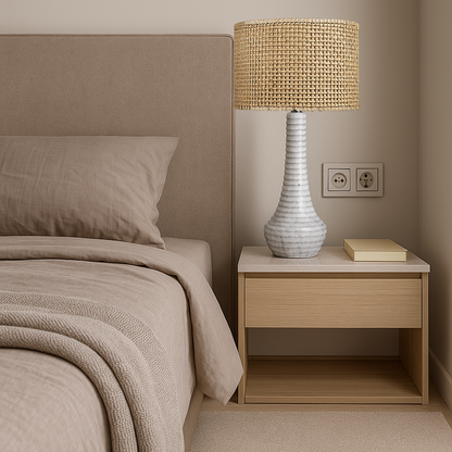 Bulged Striated Lamp - Gray
