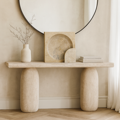 Eclipse Table Lamp - Travertine