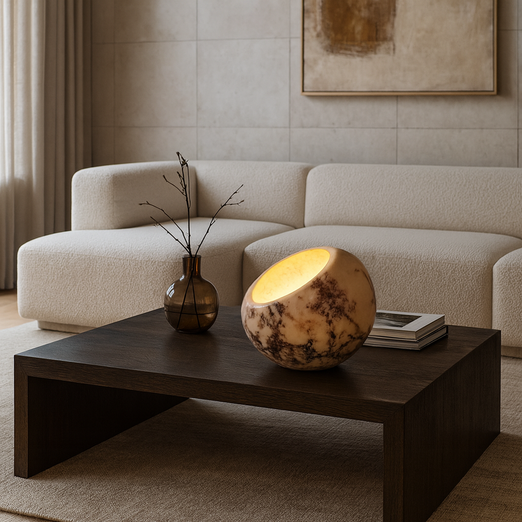 Bowl Lamp - Red & White