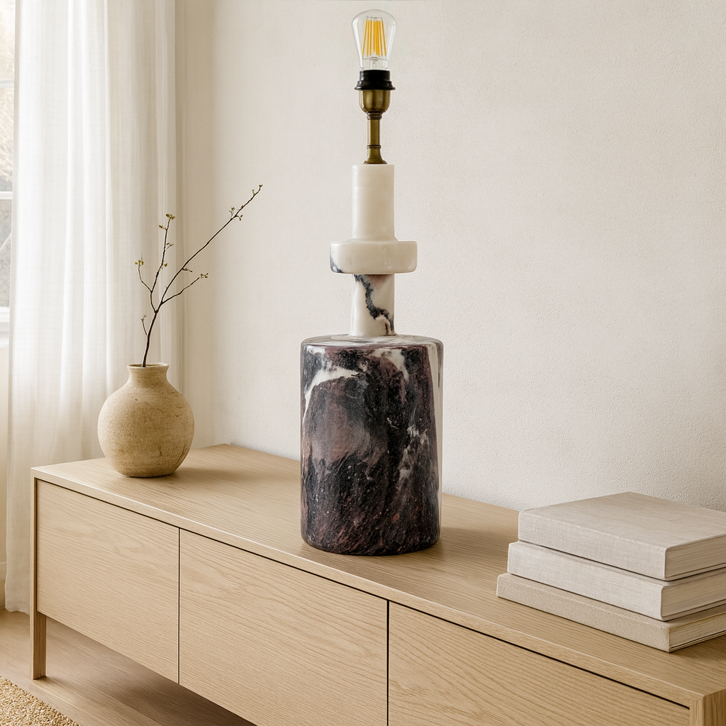 Bottleneck Table Lamp - Red & White