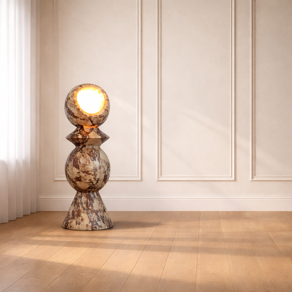 Totem Table Lamp / Floor Lamp - Red & White