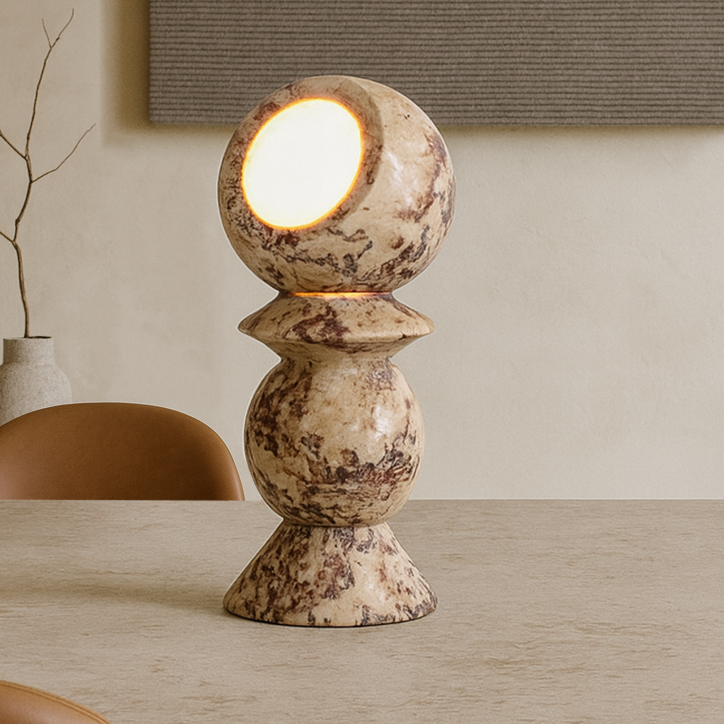 Totem Table Lamp / Floor Lamp - Red & White