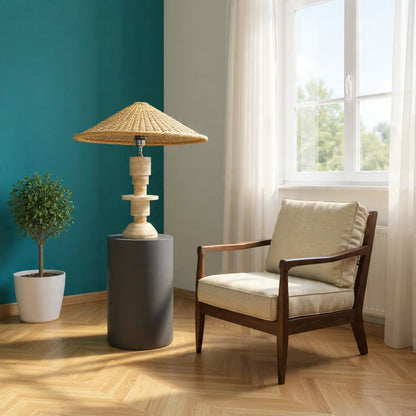 Beaded Table Lamp - Travertine