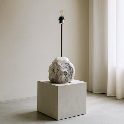 Stone Base Lamp - Red & White