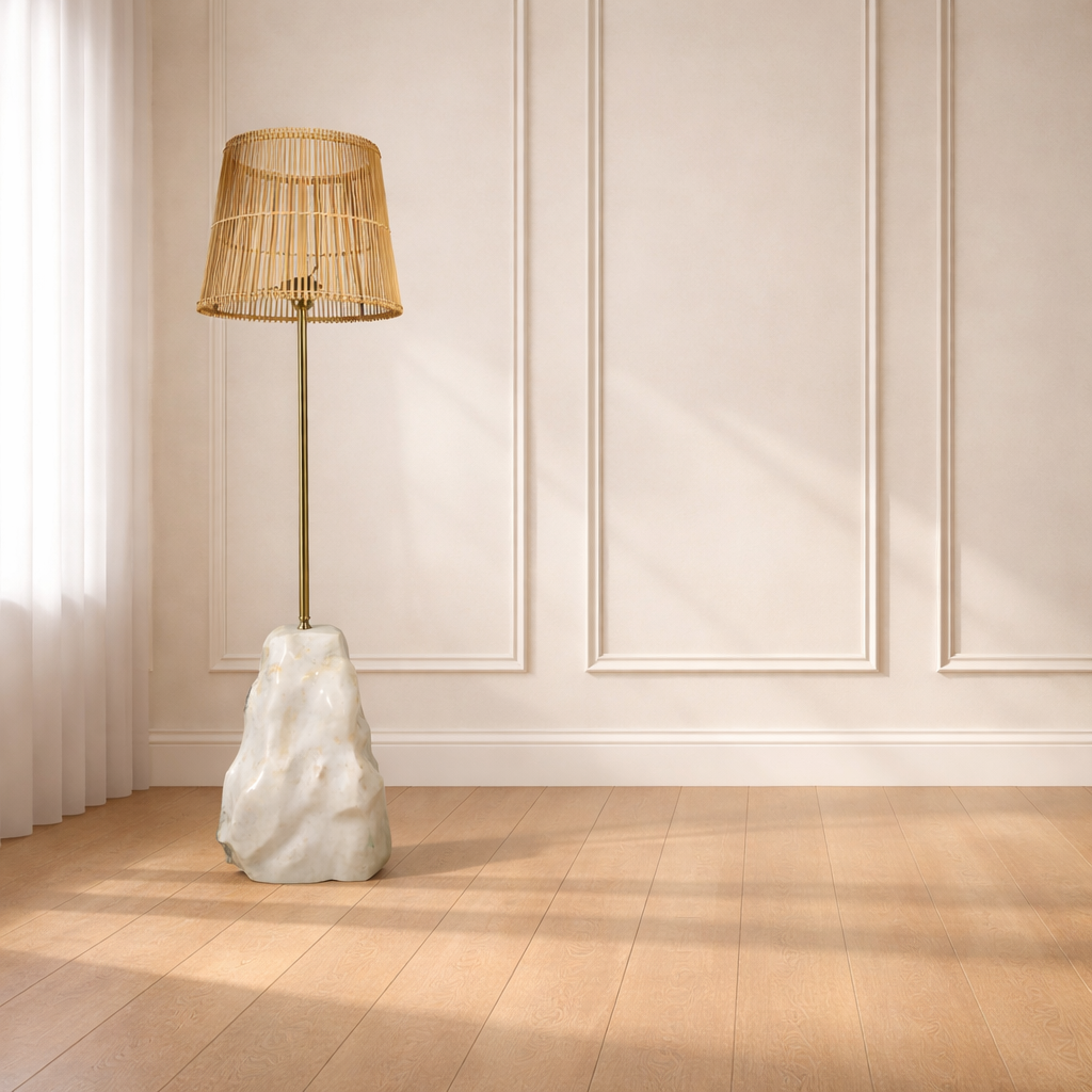 Tall Stone Lamp - Gray Commando