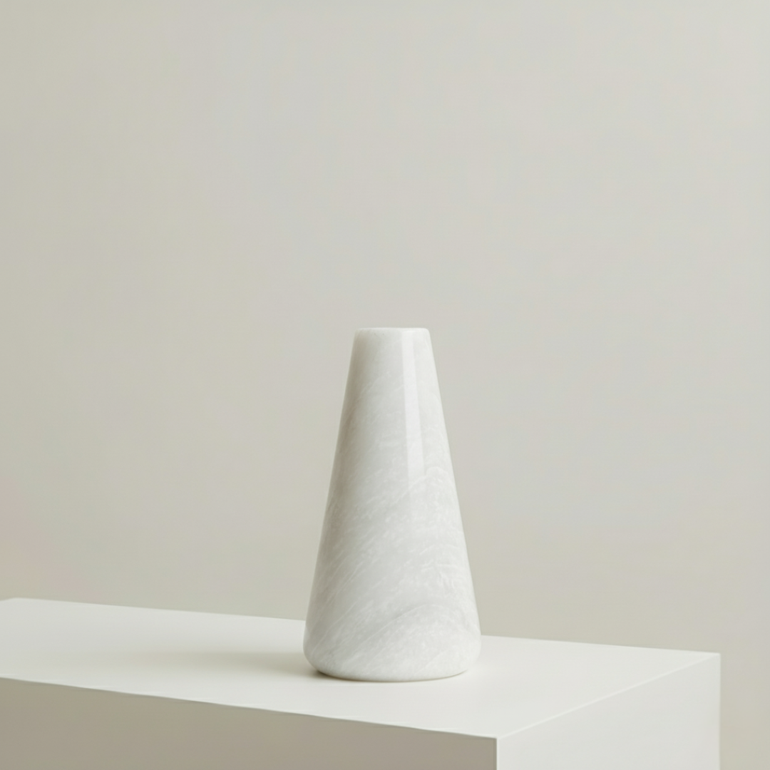 Funnel Vase - White