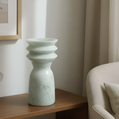 Ribbed Vase - Gray