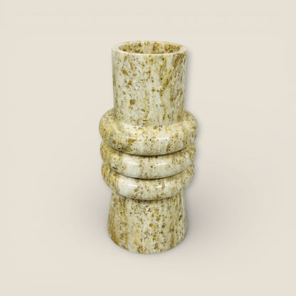 Ringed Marble Vase - Travertine