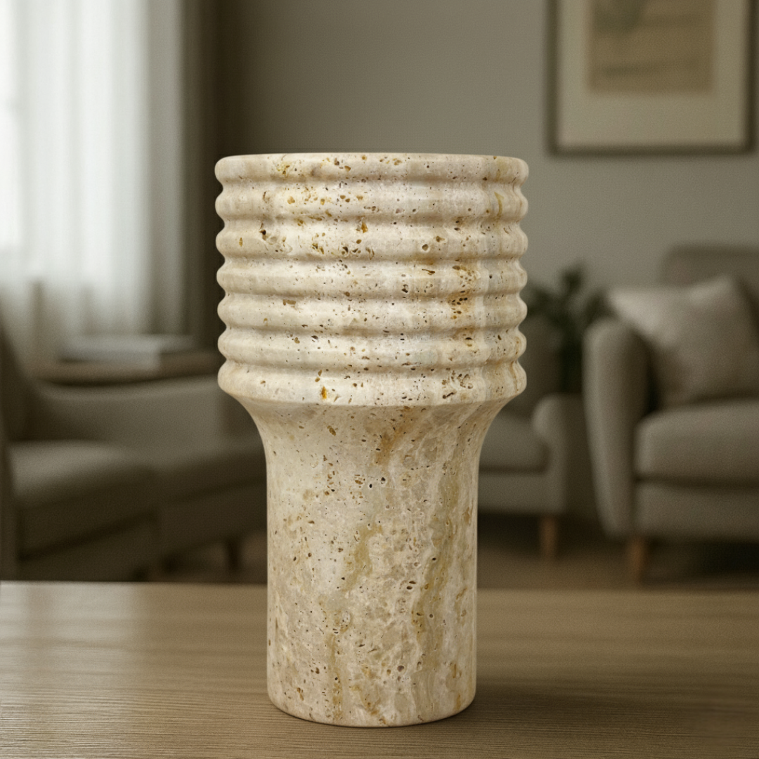Echo Vase - Travertine