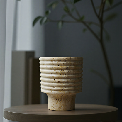 Echo Vase - Travertine