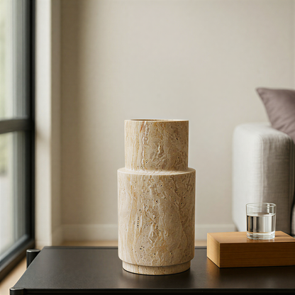 Tiered Vase - Travertine