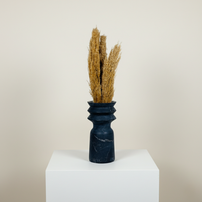 Ribbed Vase - Black