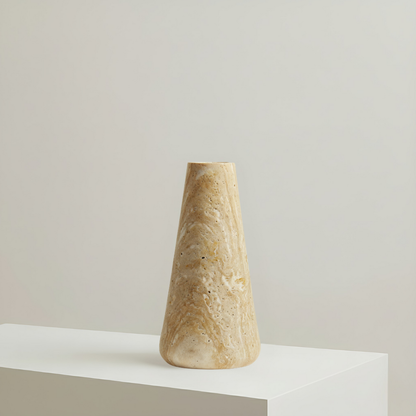 Funnel Vase - Travertine