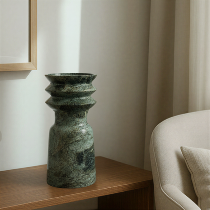 Ribbed Vase - Green