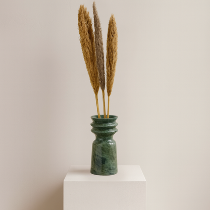 Ribbed Vase - Green