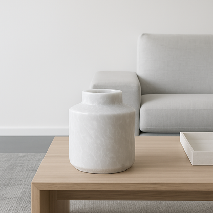 Wide Bottom Vase - Cheetah White