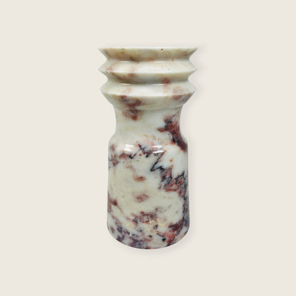 Ribbed Vase - Red & White