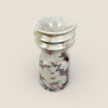 Ribbed Vase - Red & White