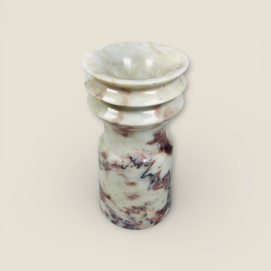 Ribbed Vase - Red & White