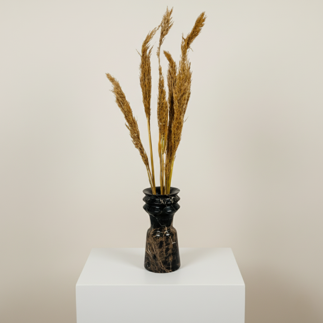Ribbed Vase - Black