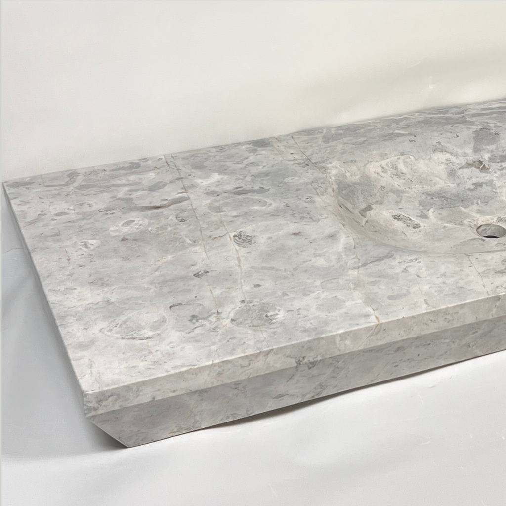 Blotched Grey Marble Sink