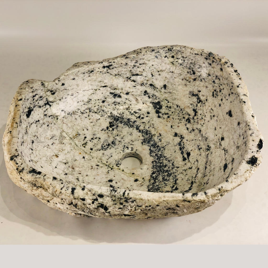 Black Spotted River Stone Sink