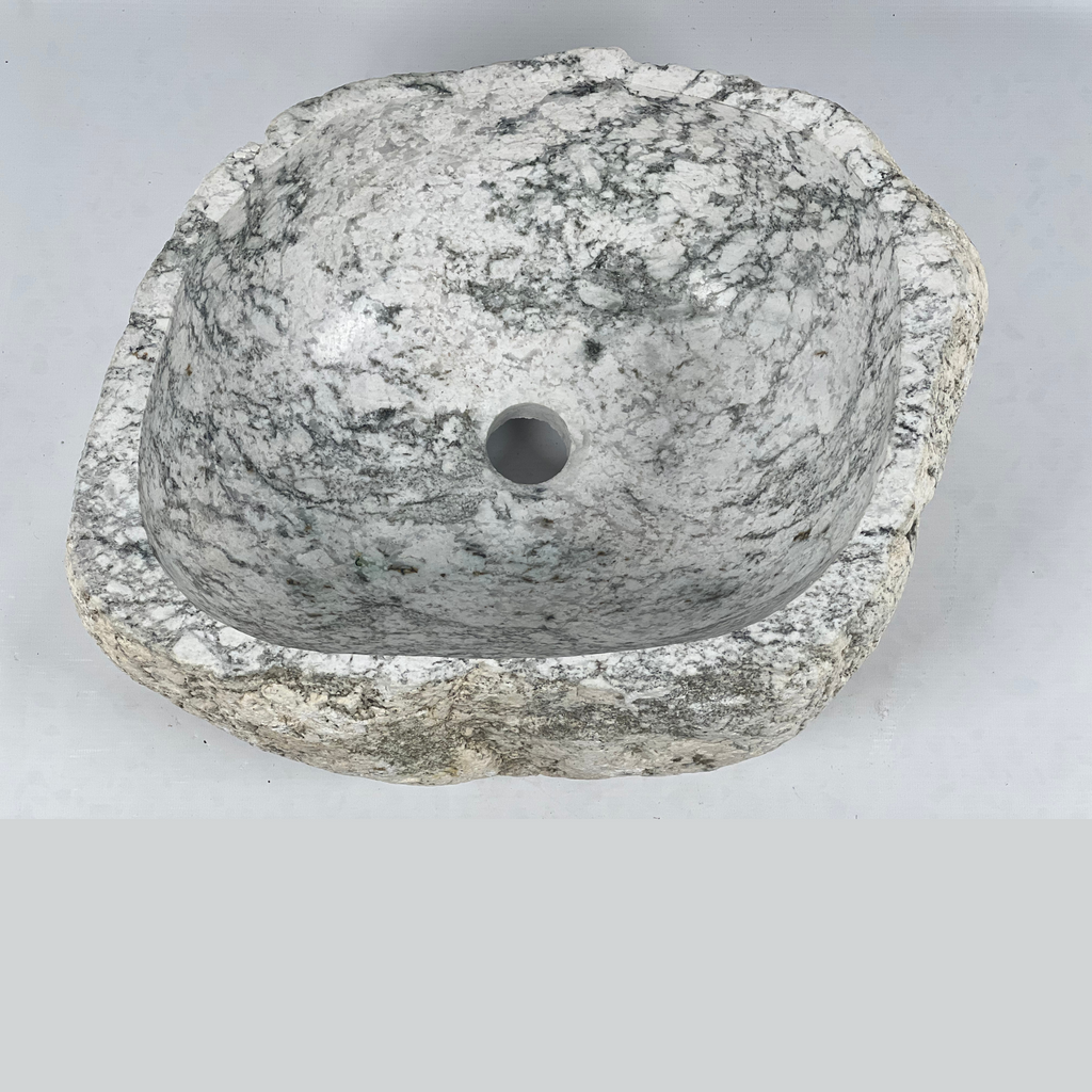 Grey Streaked River Stone Sink