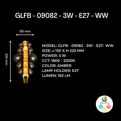 Spatial spiral - High Quality 3W Bulb (SKU-LT-D150)