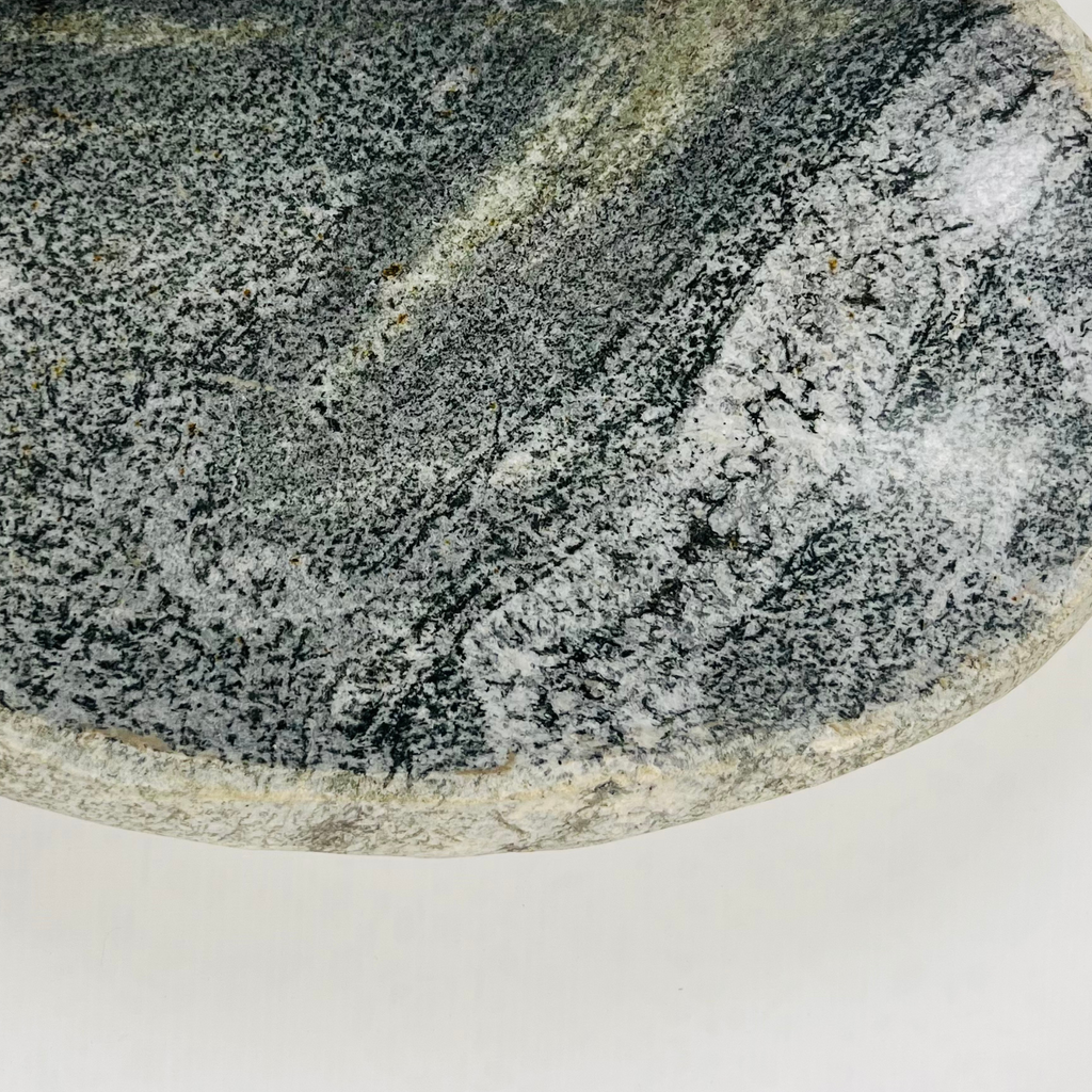 Grey Scale River Stone Serving Bowl