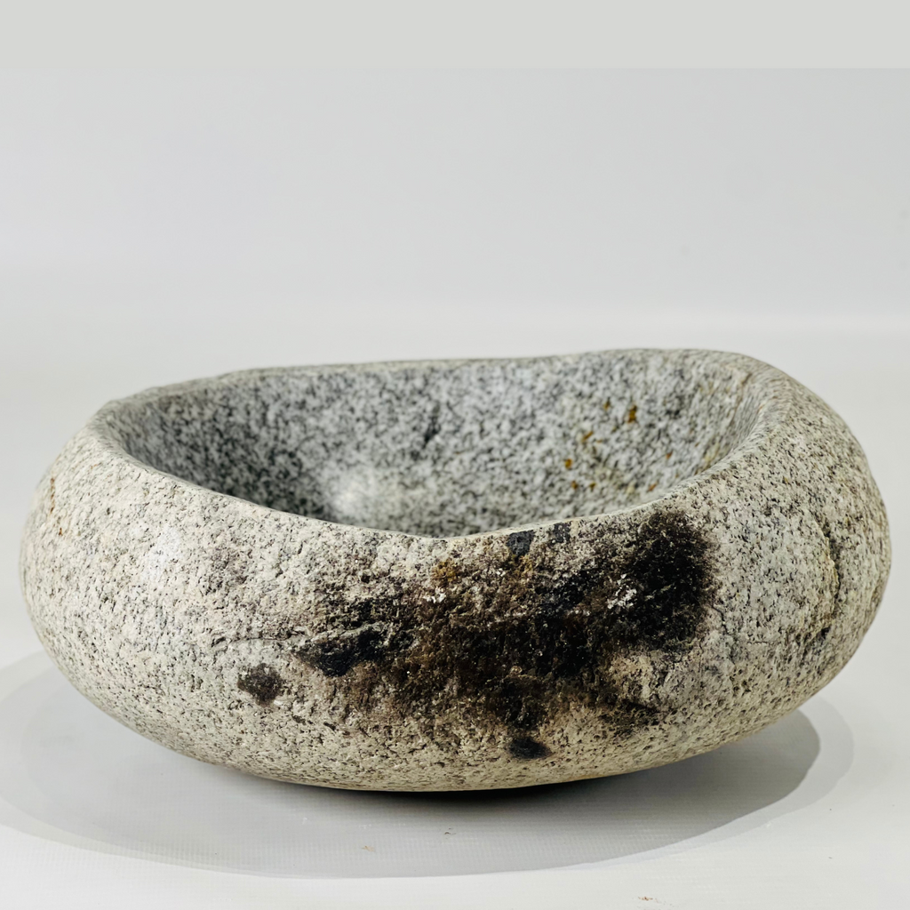 Checked River Stone Serving Bowl